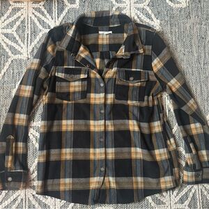 O'Neill Plaid Fleece snap front shirt XL women’s